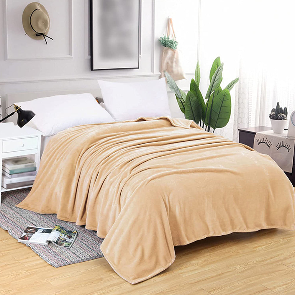 220x240cm Camel Blanket Plush Blanket Faux Fur Throws Blanket
