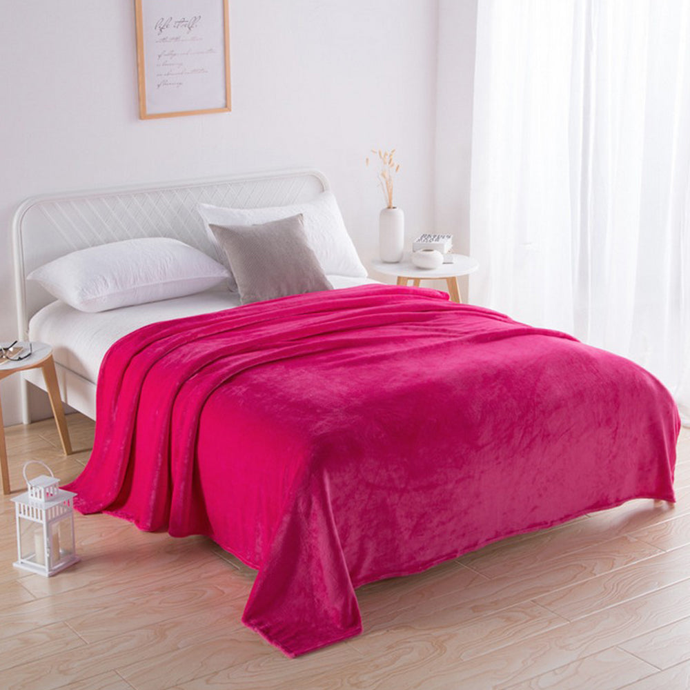 220x240cm Rose Red Blanket Plush Blanket Faux Fur Throws Blanket