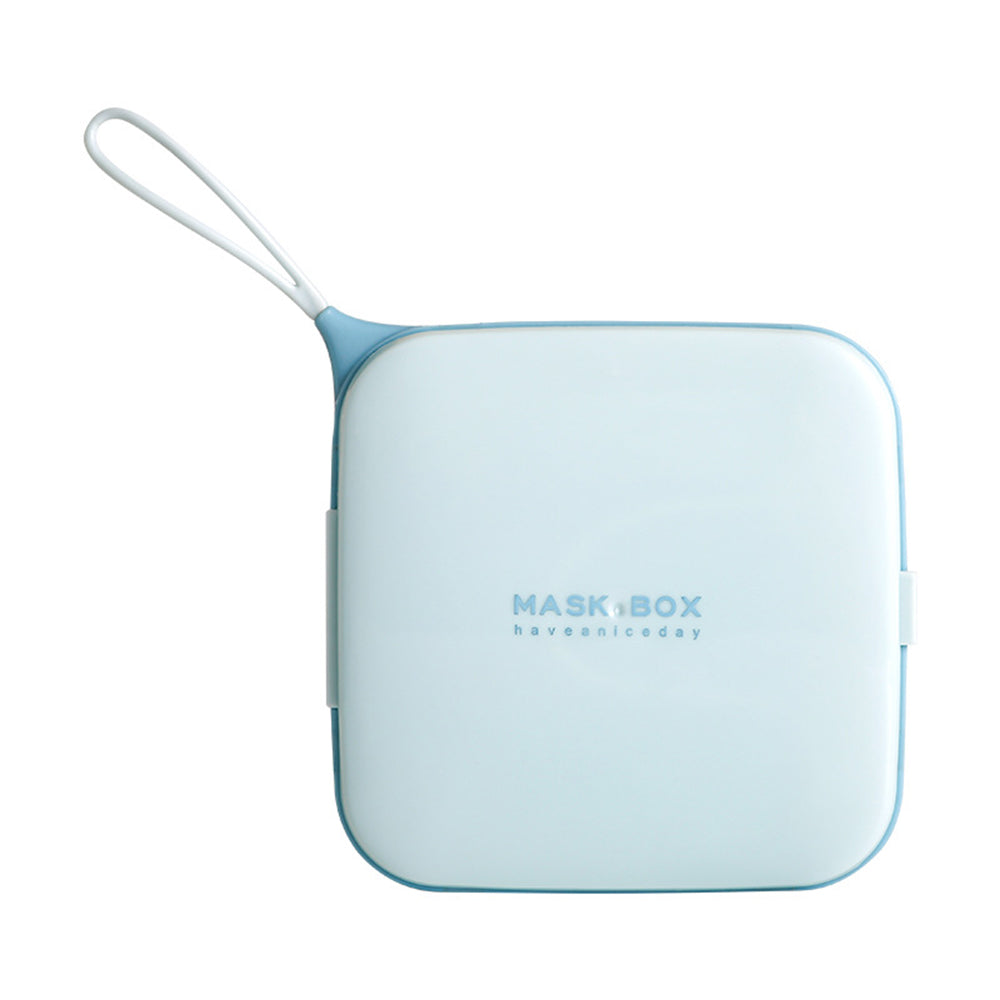 4X Mask Case Portable Square Face Mask Storage Box Face Cover Box Blue Orange