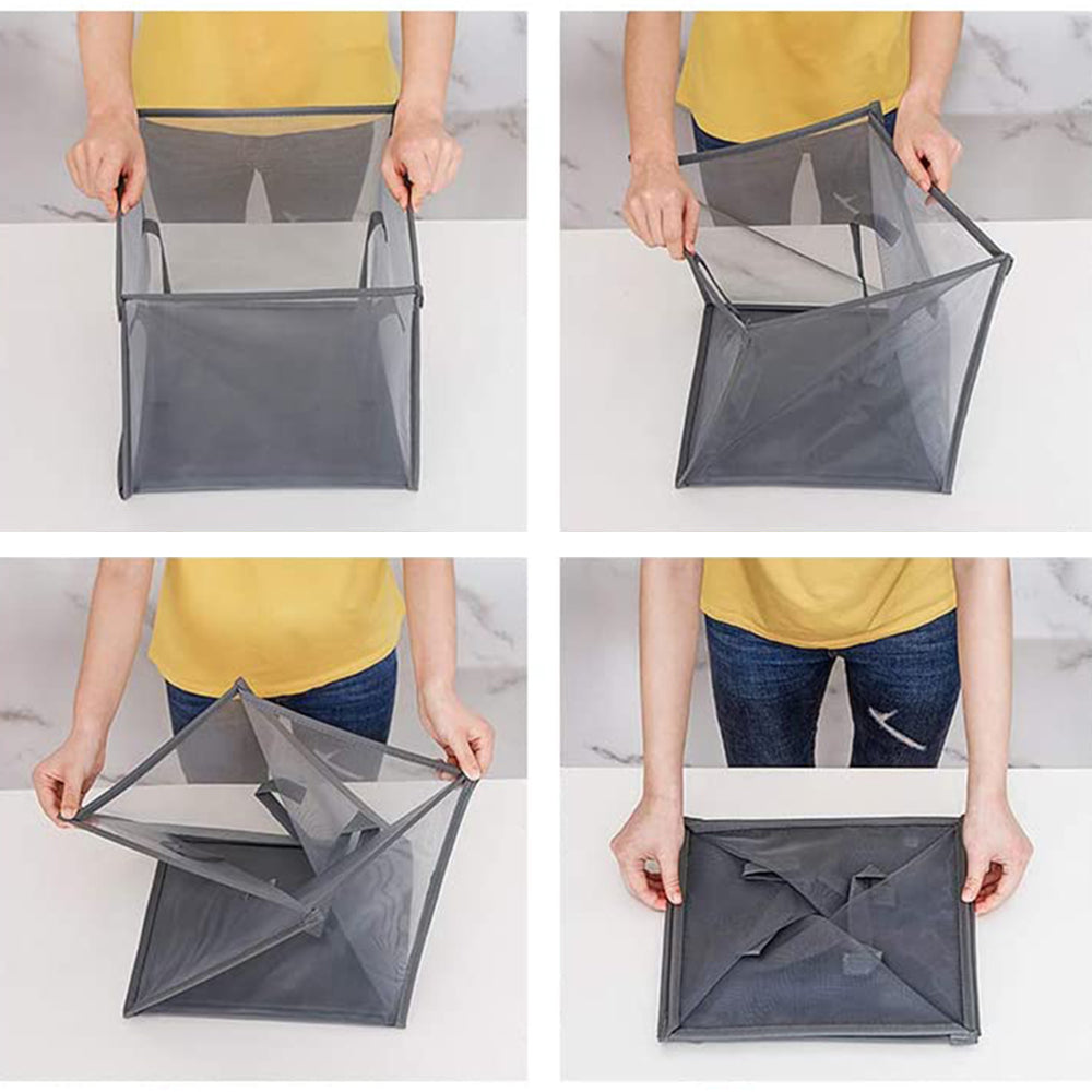 2X Grey Laundry Hampers Bathroom Laundry Basket Laundry Bag Clothes Bin Toy Bin