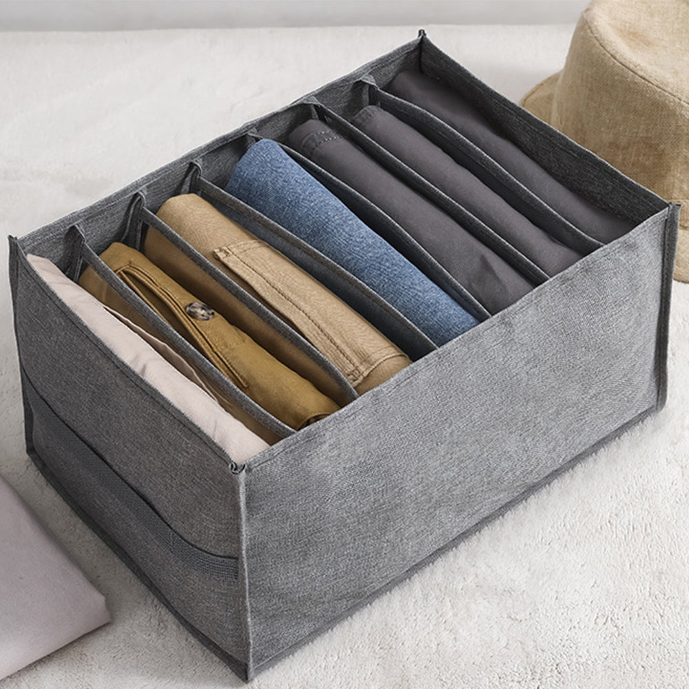 3Pcs Clothes Storage Box Multi Compartments Bra Underwear Jeans Organizers Grey