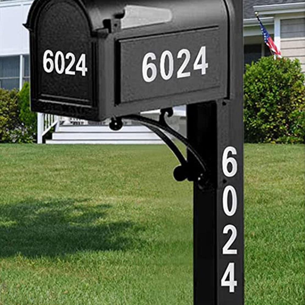 6 Sets Silver Reflective Mailbox Numbers Sticker Door Garbage Bin Address Number