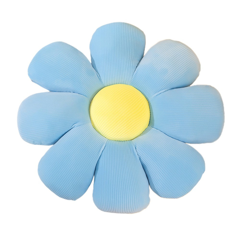Cute Daisy Pillow Cushion Flower Floor Pillow Seating Cushion Blue
