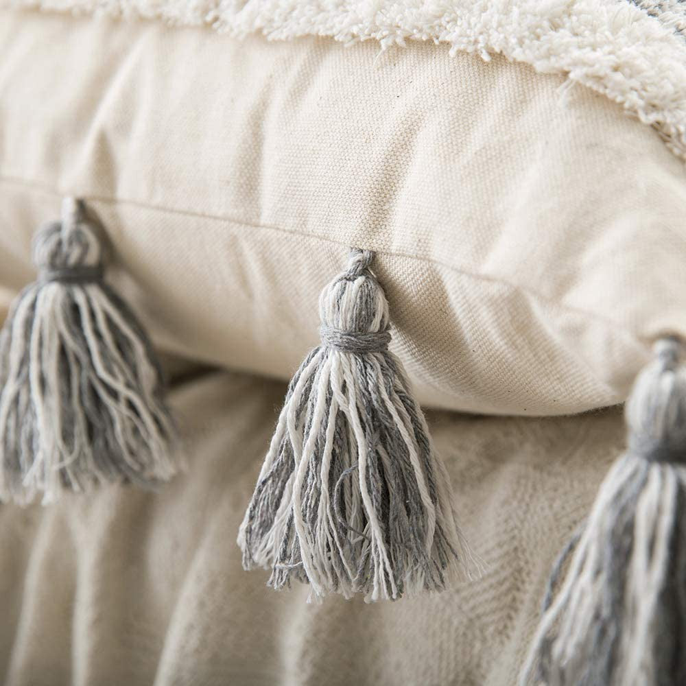 2Pcs 45x45cm Boho Tassels Pillow Cover Throw Cushion Case Sofa Couch Decor