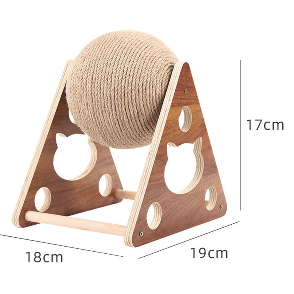 Wooden Interactive Cat Scratcher Ball Toy for Cats Pet and Kittens
