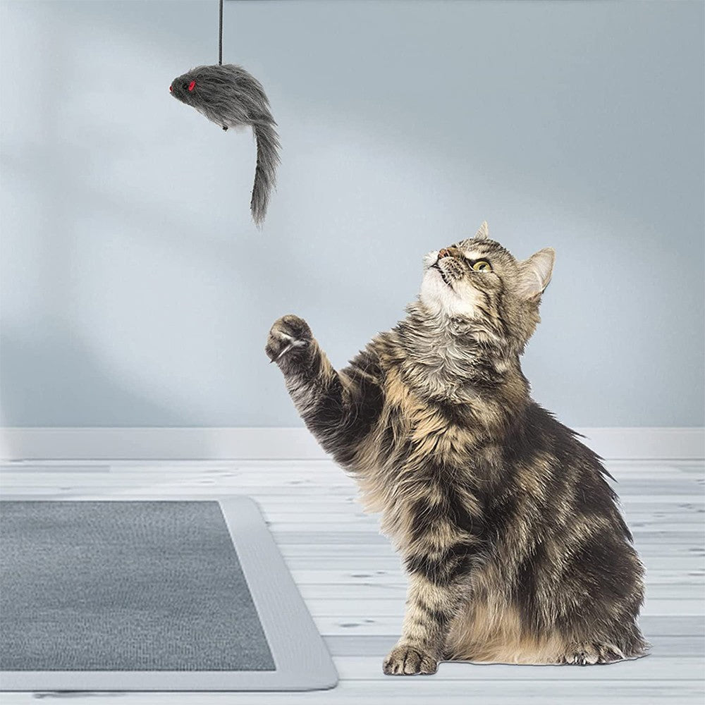 2 X Set of 2Pcs Hanging Door Bouncing Mouse Cat Toy Interactive Cat Toy
