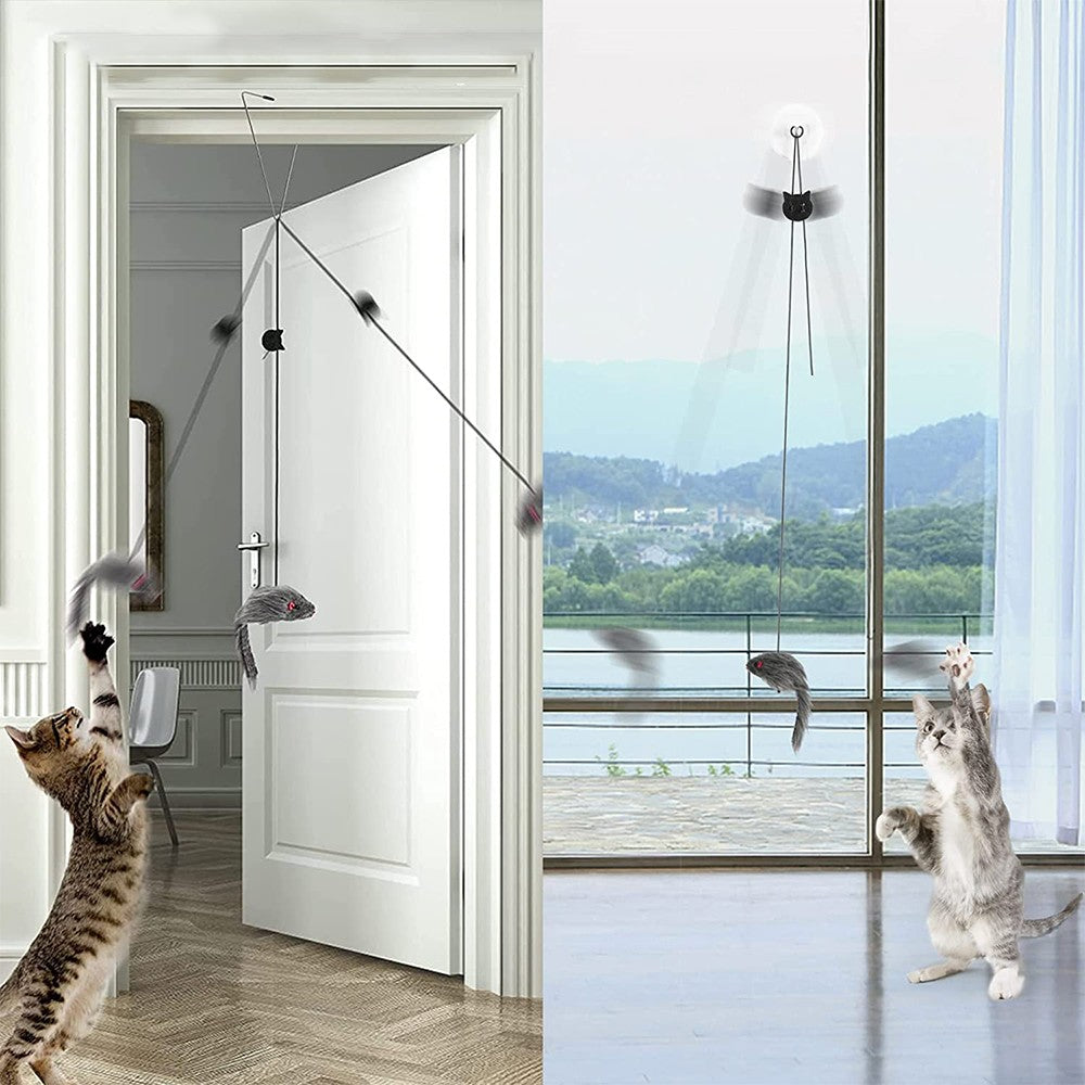 1 X Set of 2Pcs Hanging Door Bouncing Mouse Cat Toy Interactive Cat Toy