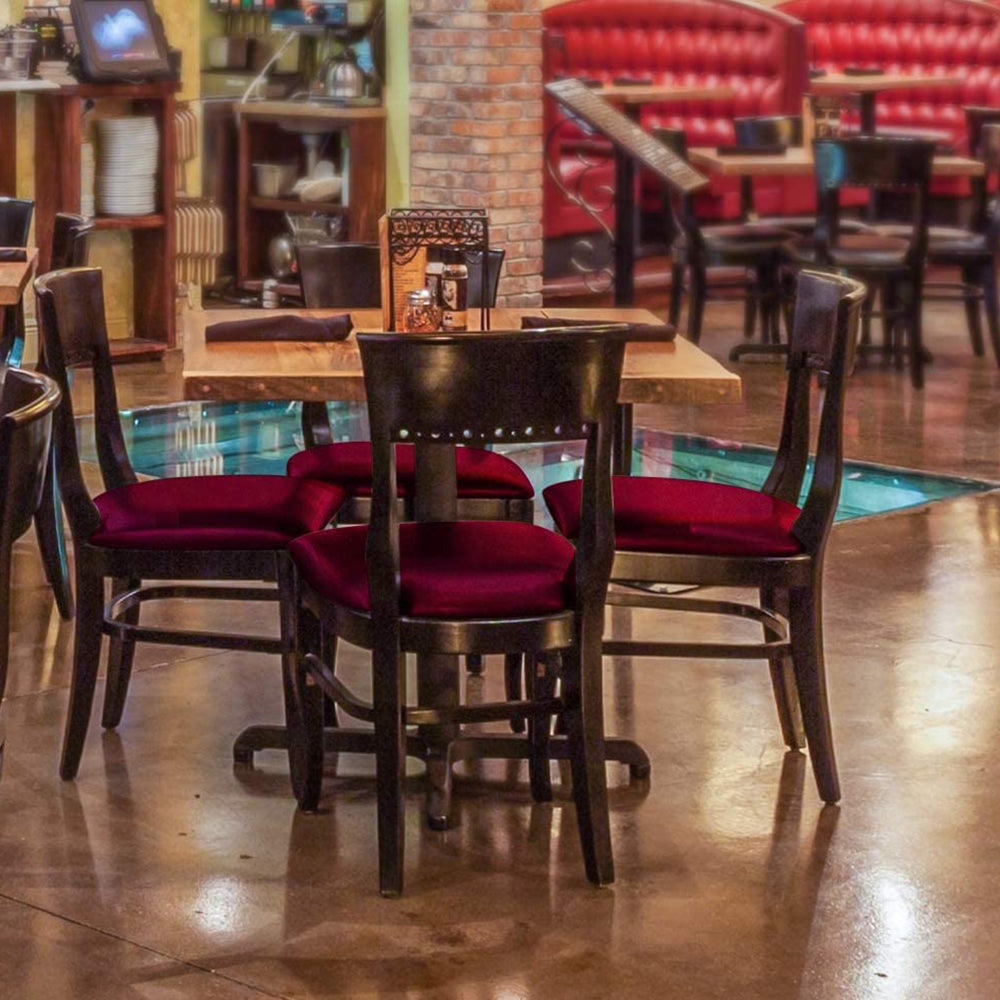 2Pcs Stretch Dining Chair Seat Cover Wine Red