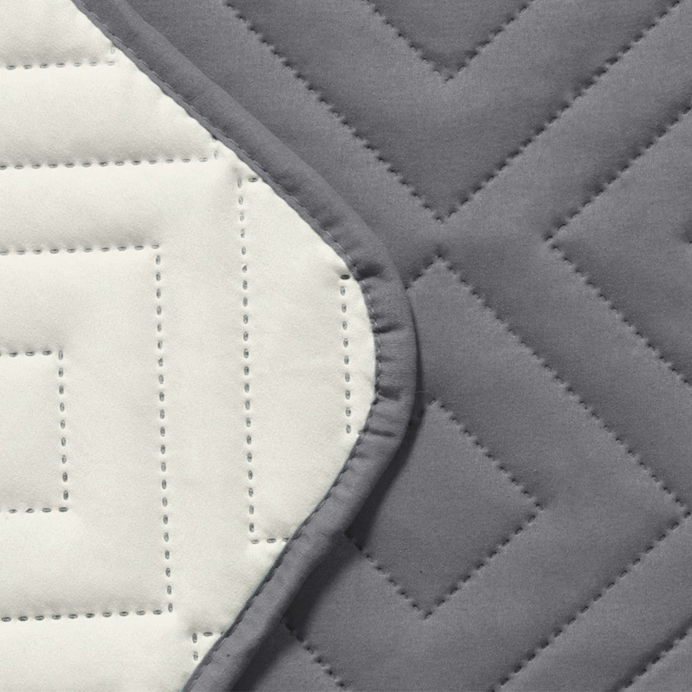 Water Resistant Reversible Sofa Cover with Non Slip Strap Grey for 2 Seaters