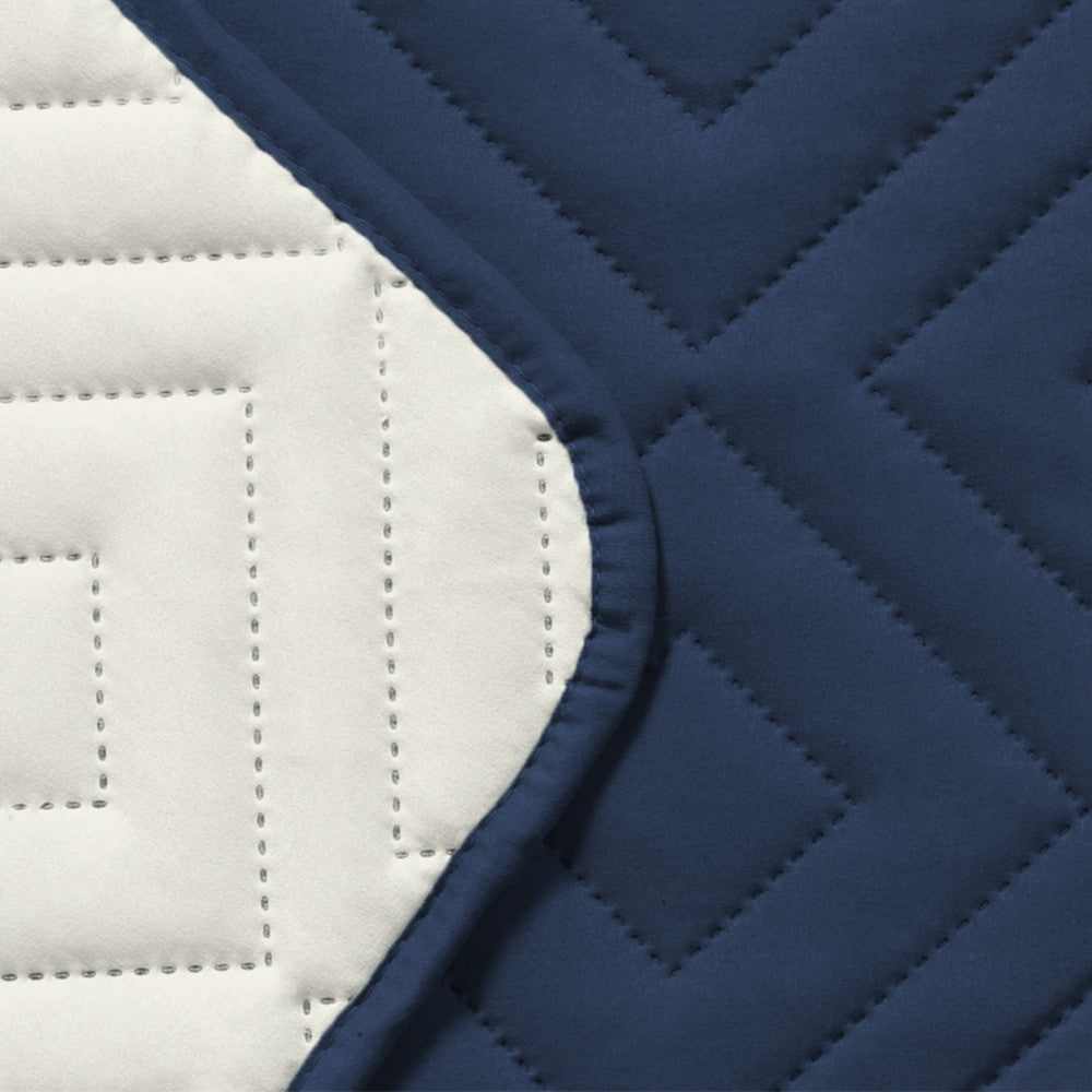 Water Resistant Reversible Sofa Cover with Non Slip Strap Navy for 2 Seaters