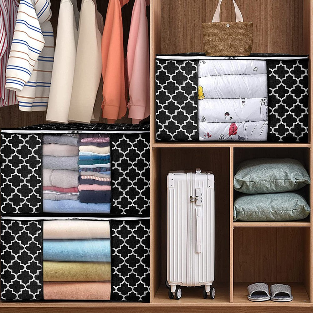 3Pcs 60x40x35cm Storage Bags Blanket Clothes Organizer Storage Containers