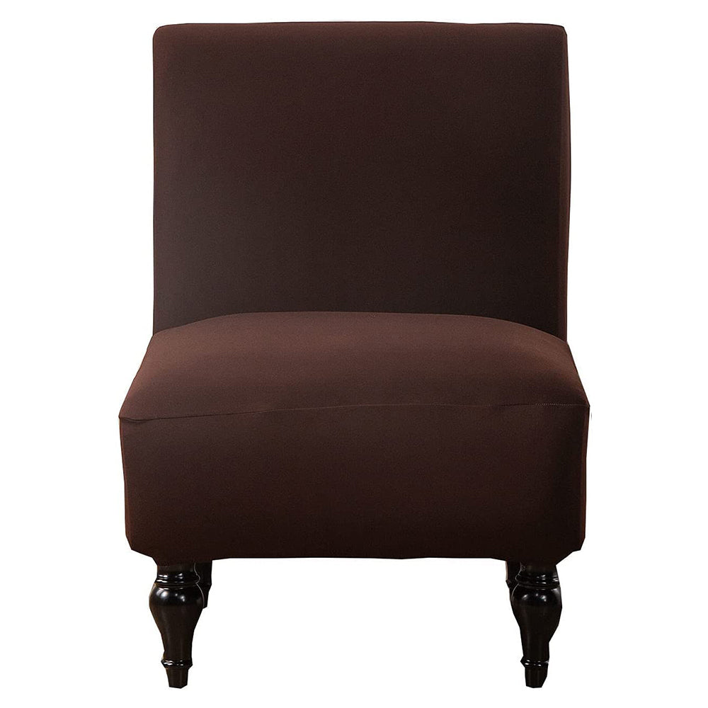 Armless Accent Slipper Chair Cover Stretch Slipper Chair Cover Brown