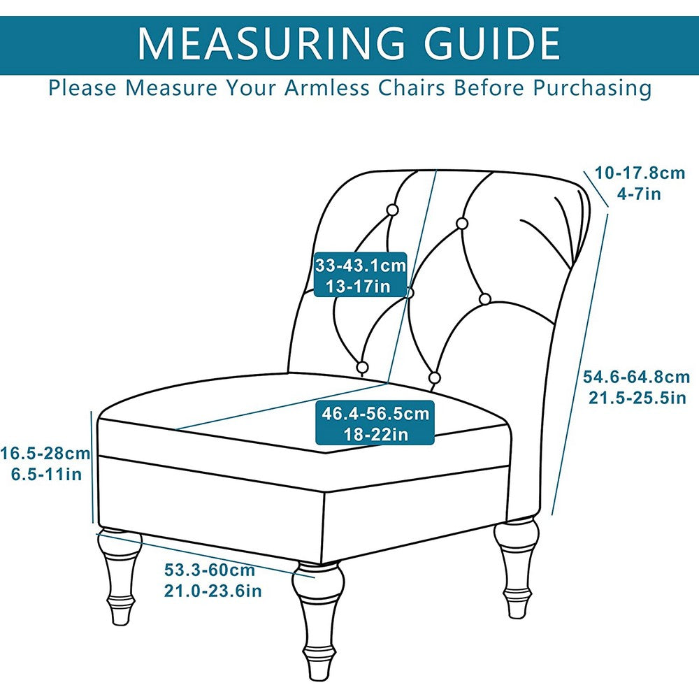 Stretch Armless Accent Chair Cover Washable Chair Slipcovers Branches Printed