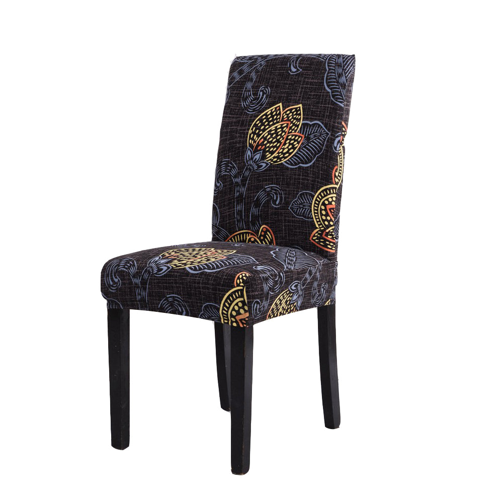 4 X Stretch Dining Chair Covers Washable Chair Slipcovers Leaves Printed