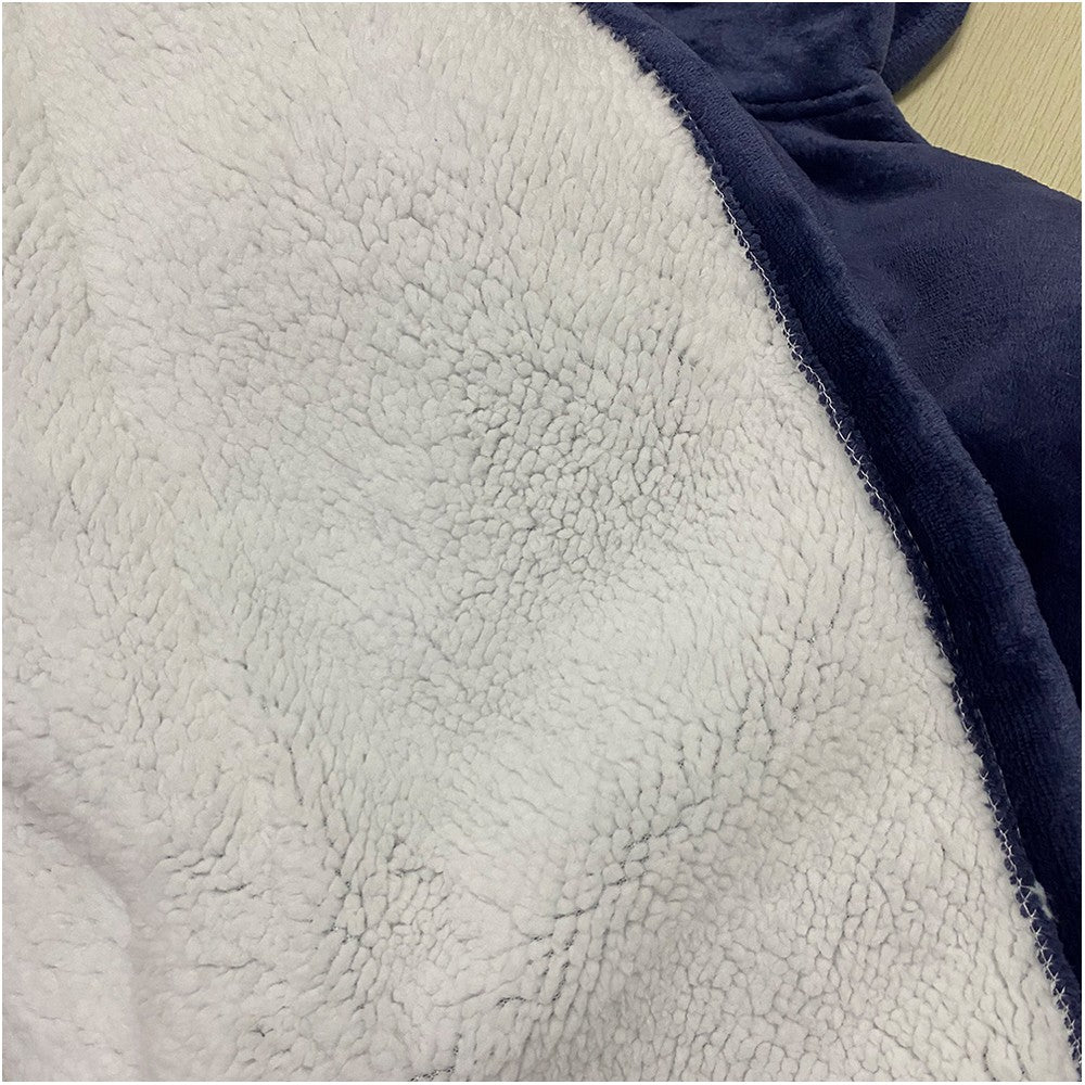 Navy Blue Unisex Hoodie Blanket Hooded Oversized Wearable Throw Blanket