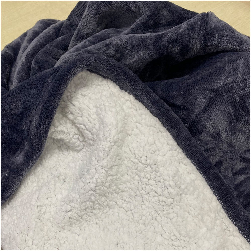 Dark Grey Unisex Hoodie Blanket Hooded Oversized Wearable Throw Blanket
