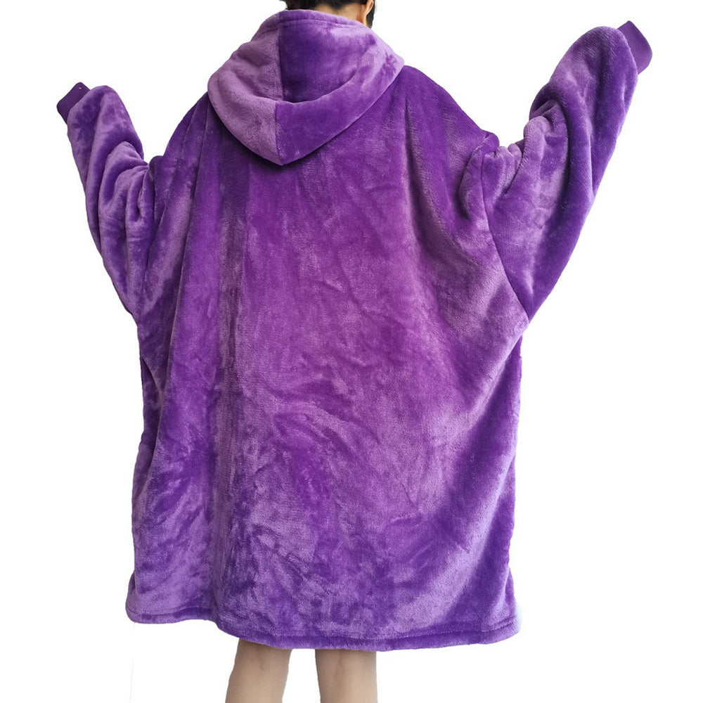Sherpa Hoodie Blanket Hooded Oversized Blanket Purple