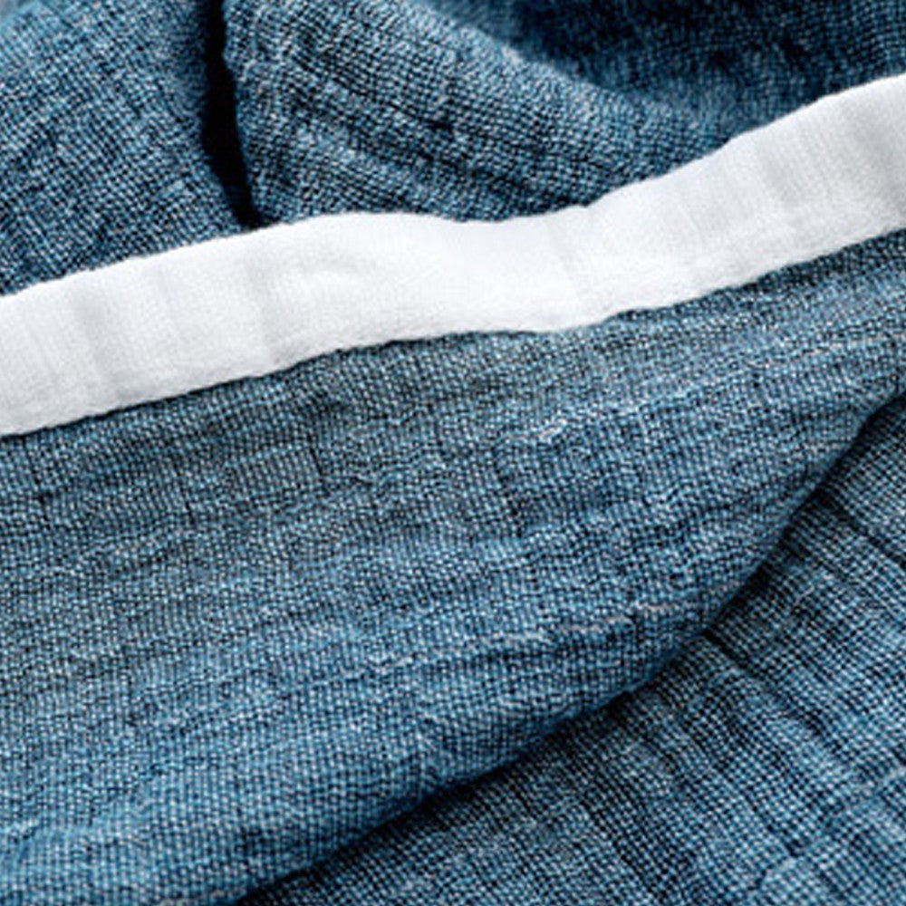 150x200cm 100% Cotton Blanket Soft Muslin Blanket for All Season Blue