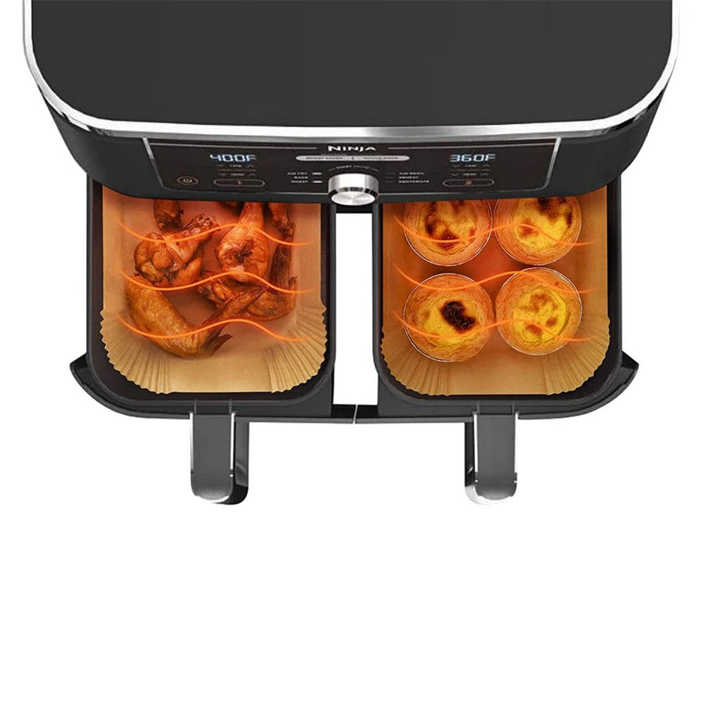 50Pcs Air Fryer Disposable Paper Liners Rectangle Liners Baking Paper Brown