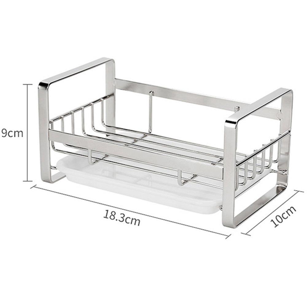 Kitchen Sink Brush Sponge Holder with Drain Tray