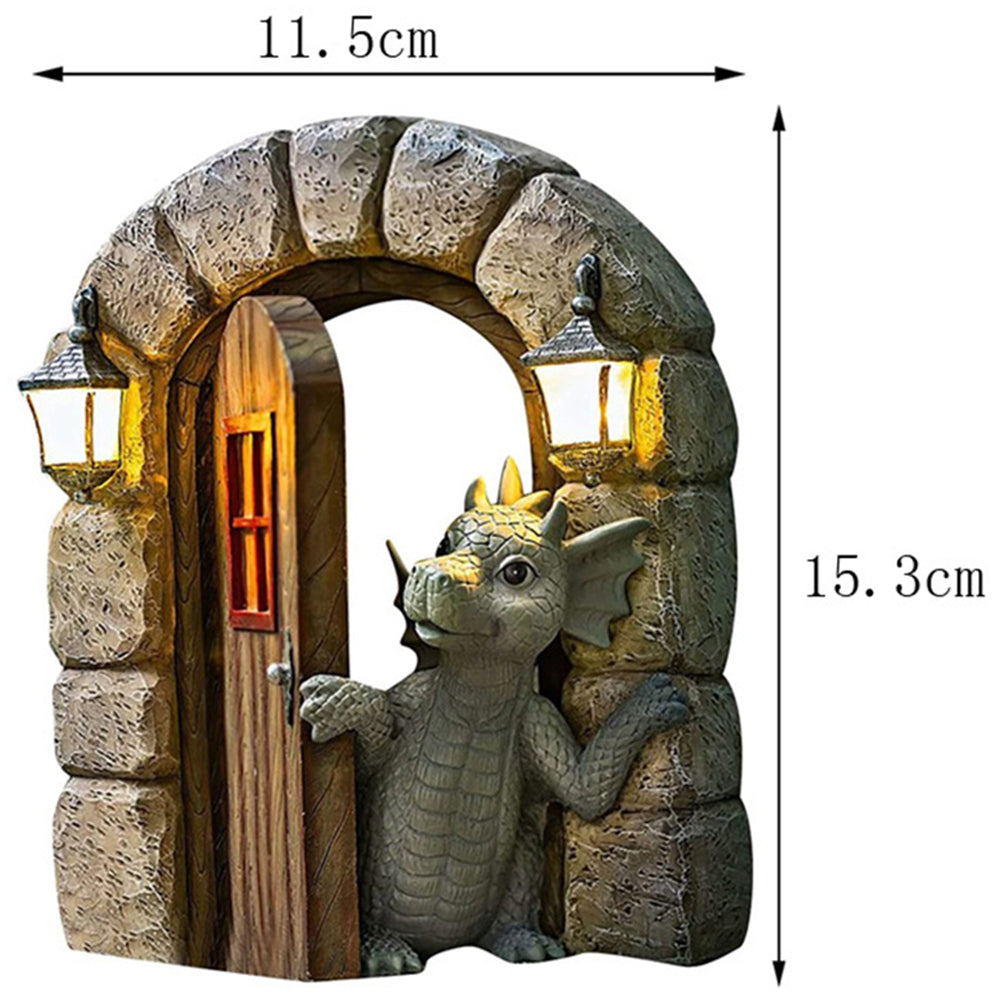 Courtyard Dragon Gate Resin Statue Sculpture Style 2