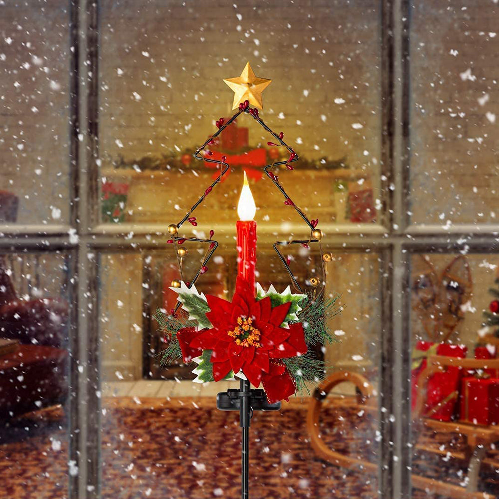 2 Pack Solar LED Christmas Tree Candle Lights