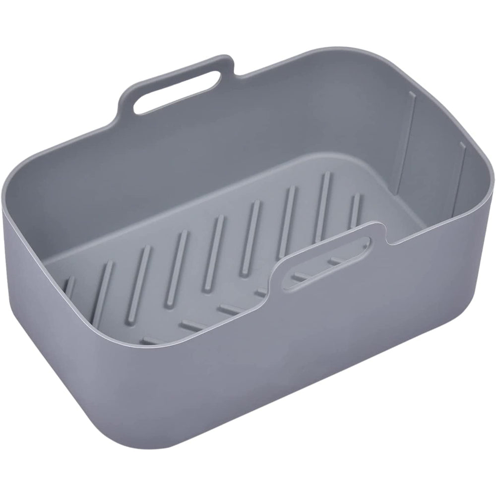 2Pcs Rectangle Air Fryer Silicone Pot for Ninja DZ201 Grey