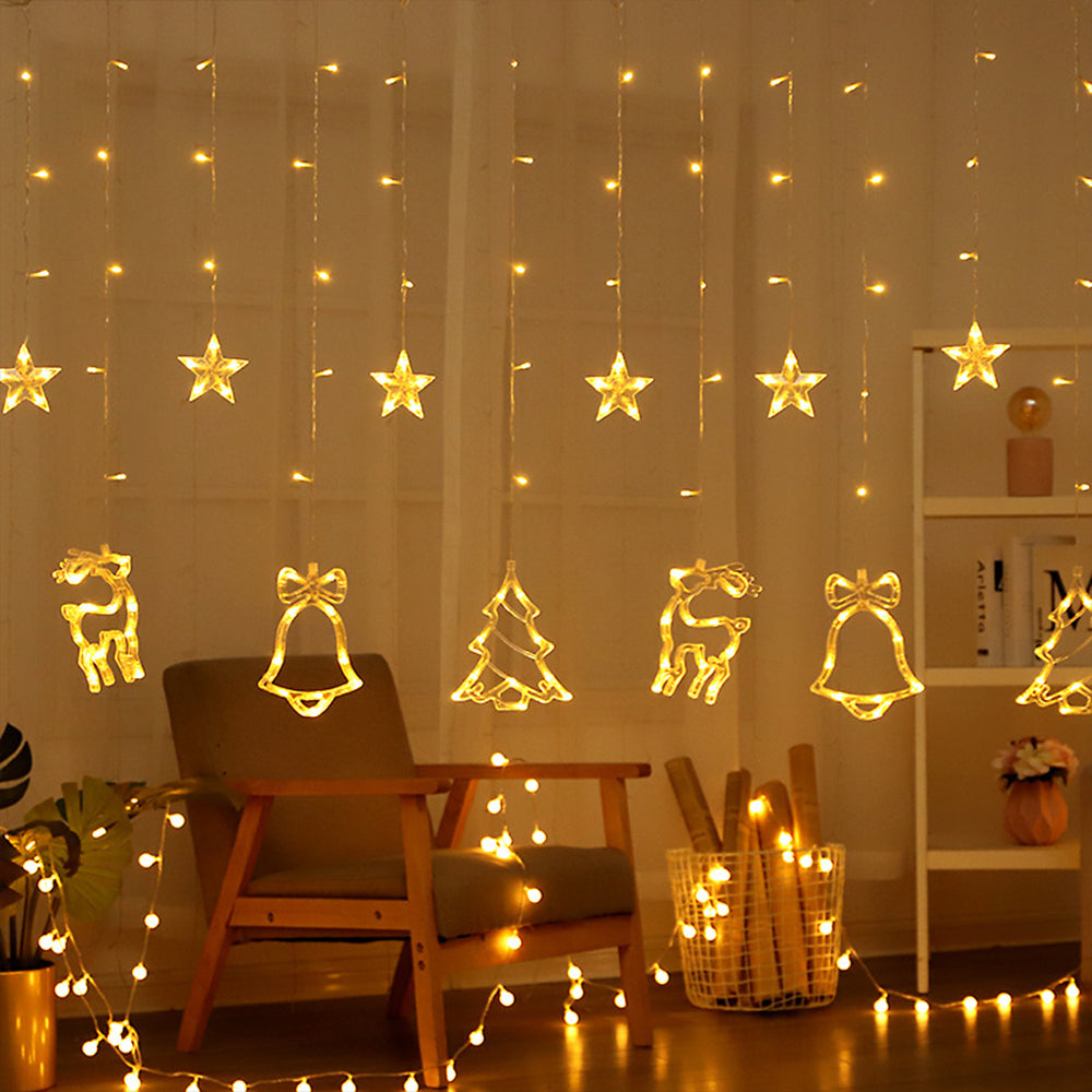 LED Christmas Fairy Curtain String Lights Warm Lights