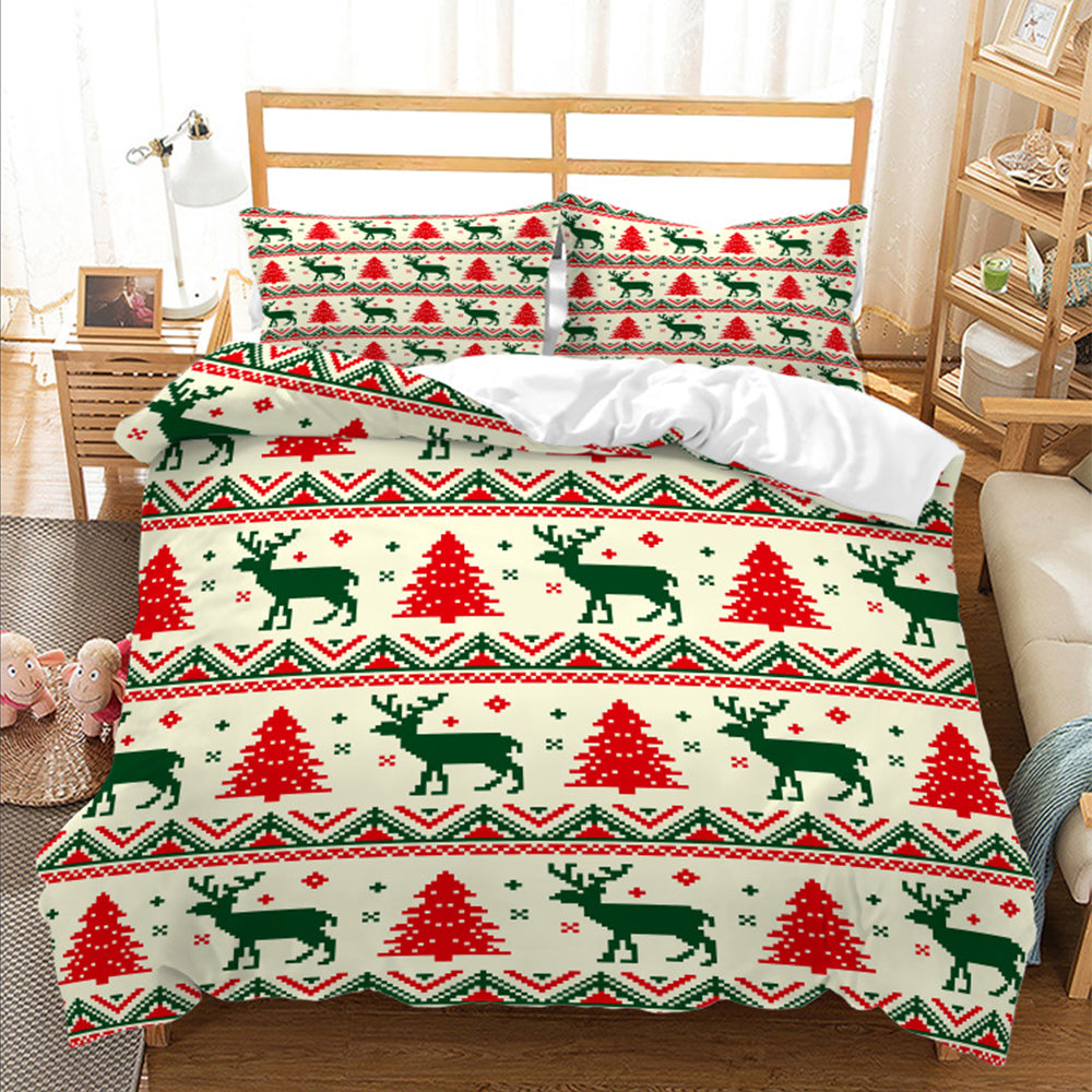 Christmas Queen Size Quilt Cover Bedding Set Style 4