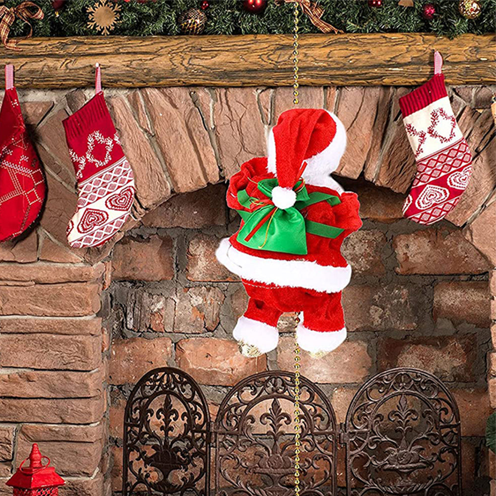 Christmas Electric Climbing Santa Claus Climbing Ladder Decor Style 3