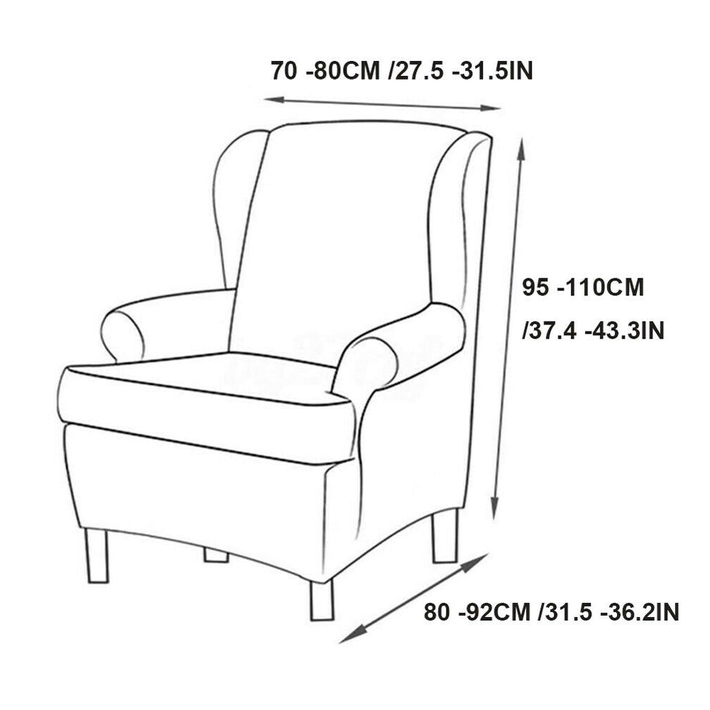 Wingback Chair Cover Stretch Armchair Wing Chair Slipcover Navy Blue