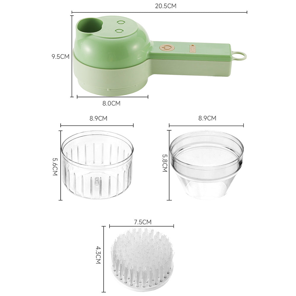 1Pc 4 in 1 Handheld Wireless Electric Vegetable Cutter Vegetable Fruit Slicer