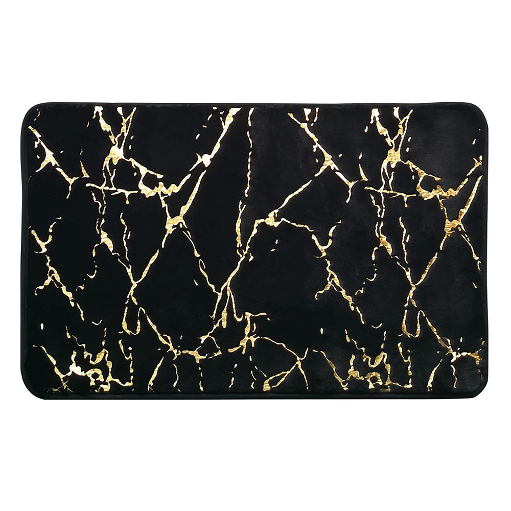 50x80cm Black Marble Pattern Bathroom Non Slip Floor Mat