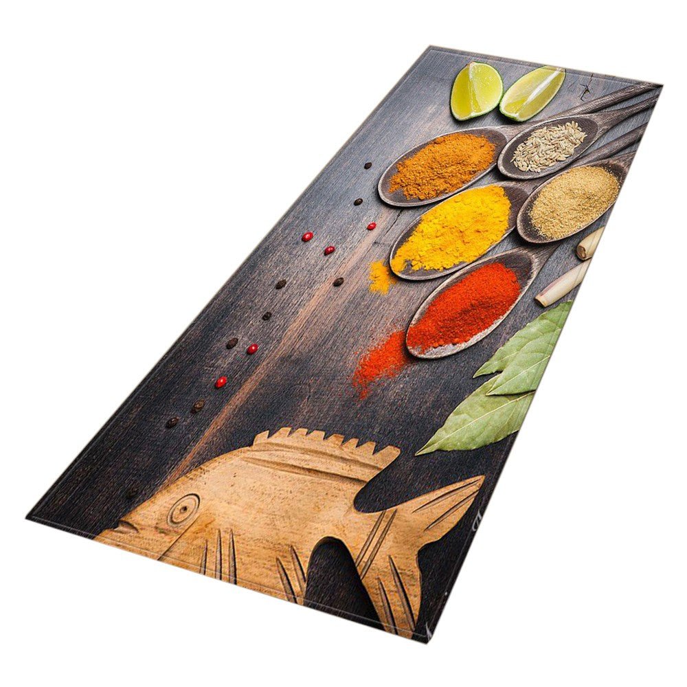90x60cm Anti-Oil Kitchen Floor Mat Non-Slip Dining Room Area Rug Style 2