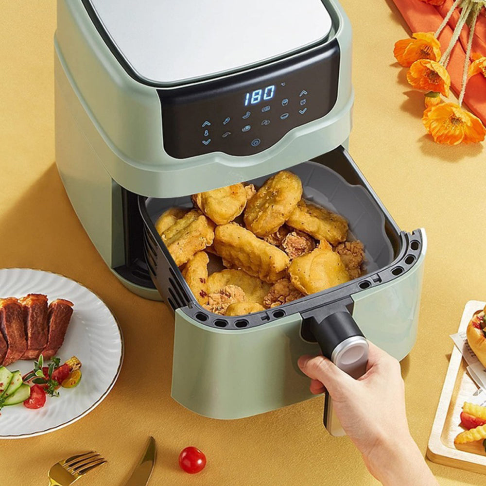1 Set of FDA Certified Silicone Air Fryer Pot with Gloves