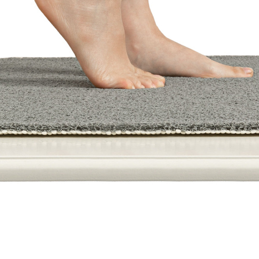 40x60cm Anti Slip Shower Mat PVC Loofah Bathtub Mat Grey