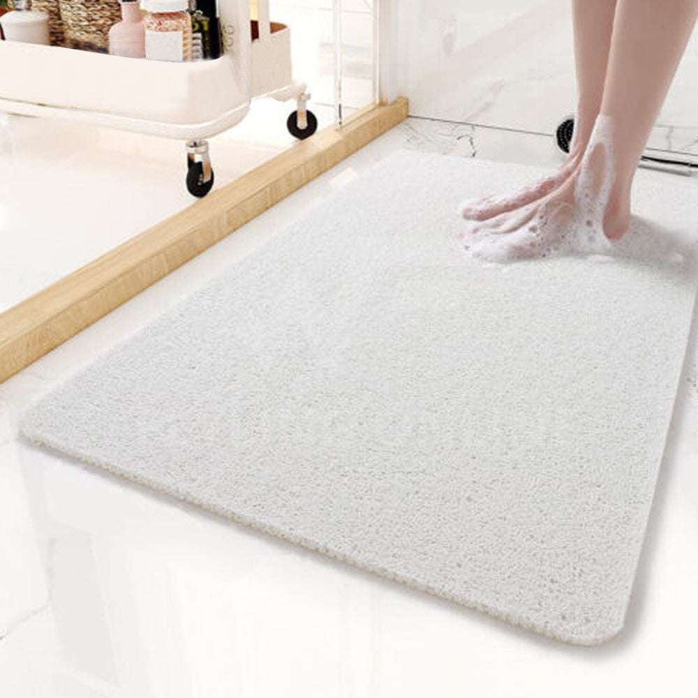 44x75cm Anti Slip Shower Mat PVC Loofah Bathtub Mat White