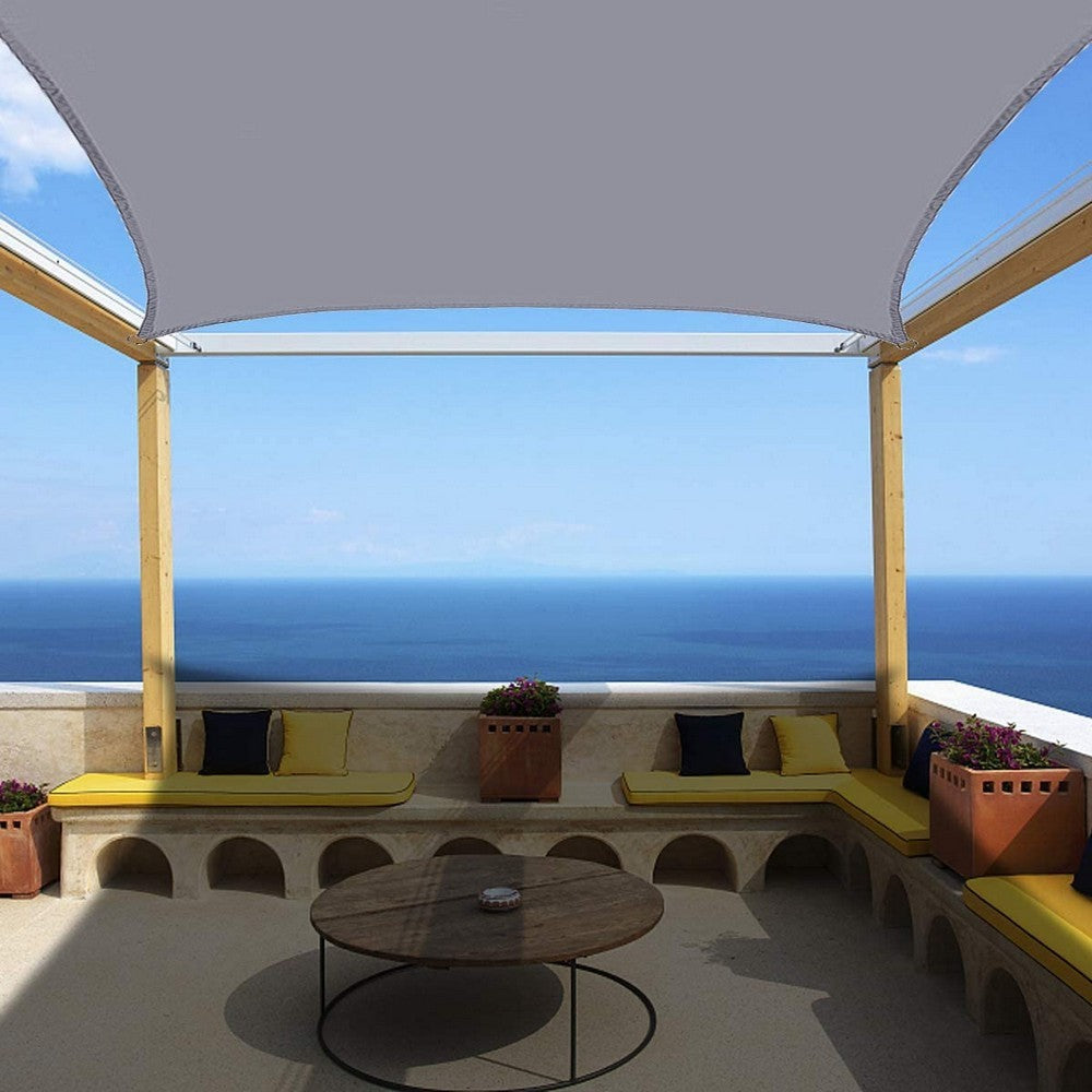 2x2m Water Resistant Sun Shade Sail Canopy UV Block Pergola Shade Cover Grey