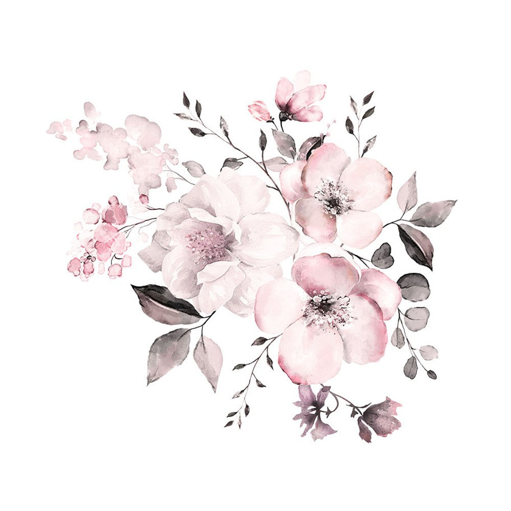 1 Set of Self Adhesive Wall Sticker Pink Flower Wallpaper Wall Decal Home Decor
