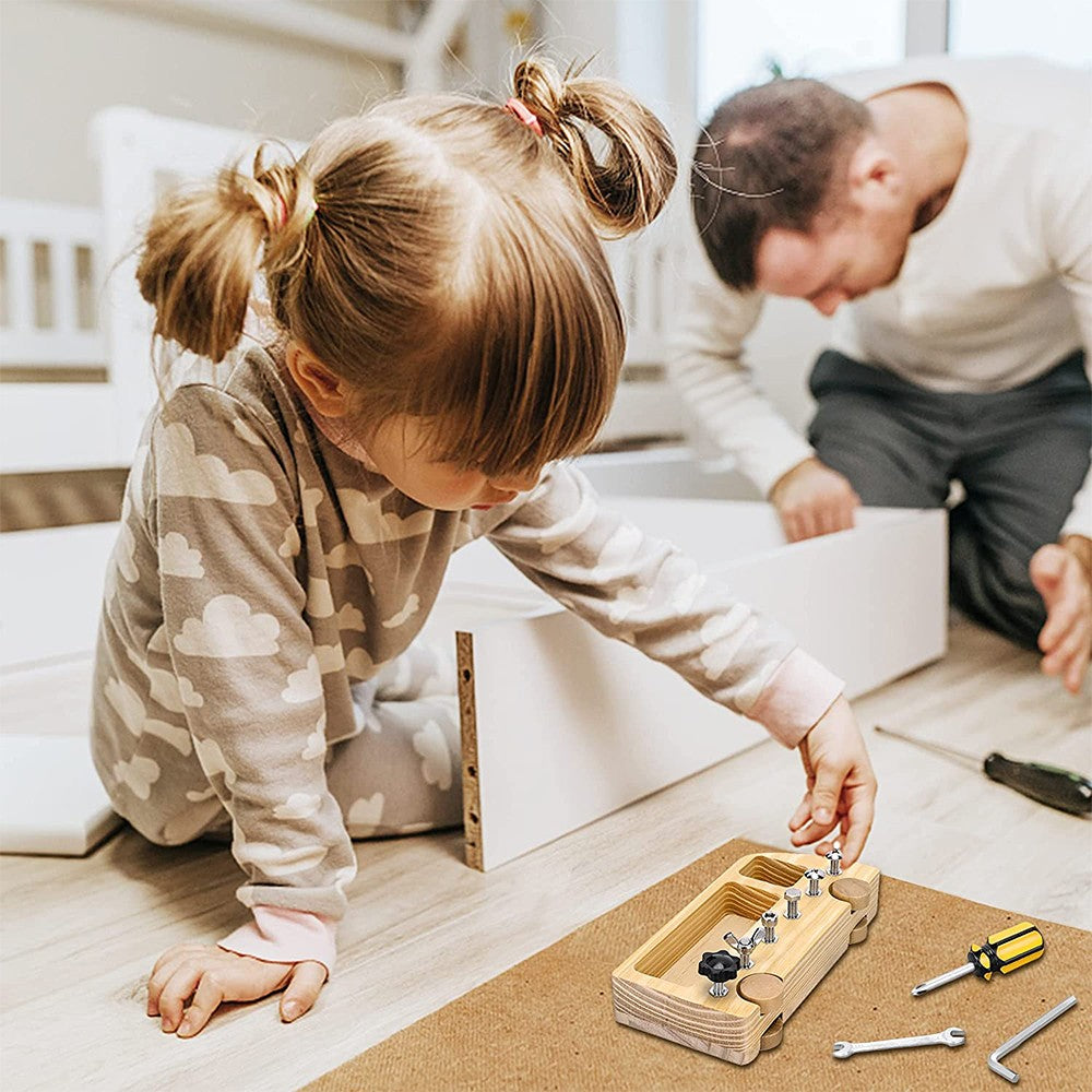 Set of Kids Bus Nuts Screw Driver Board Toy Montessori Educational Learning Toy