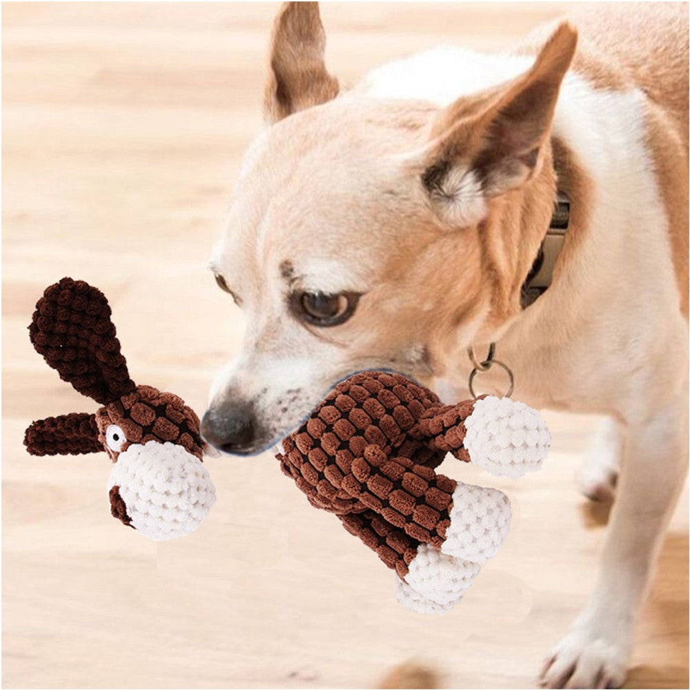 Squeaky Pet Dog Toys Puppy Pet Chew Squeaky Plush Toy Teeth Cleaning Toy Coffee