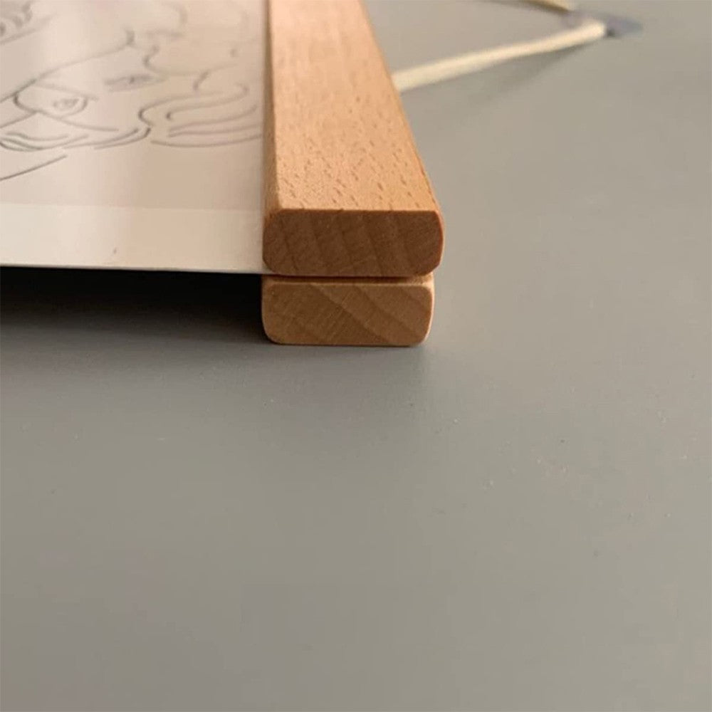 21cm Magnetic Teak Wood Poster Frame Painting Scroll Photo Picture Hanger