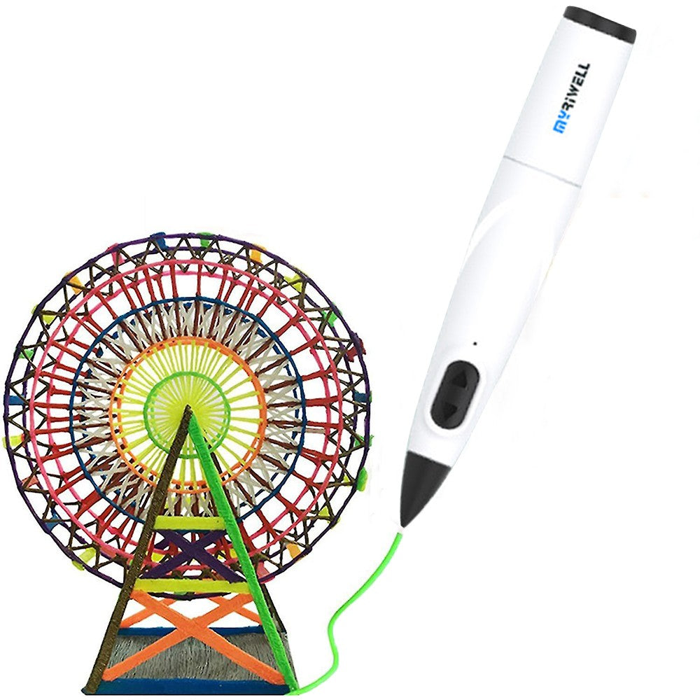 1 Set of 3D Printing Pen DIY Crafting Doodle Pen with 12 Rolls PCL Filaments