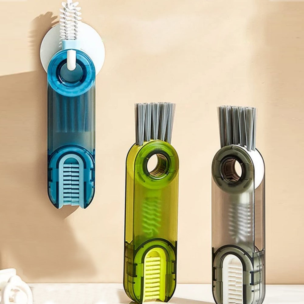 3Pcs 3 in1 Bottle Cup Lid Cleaning Brush Multi Function Crevice Detail Brush