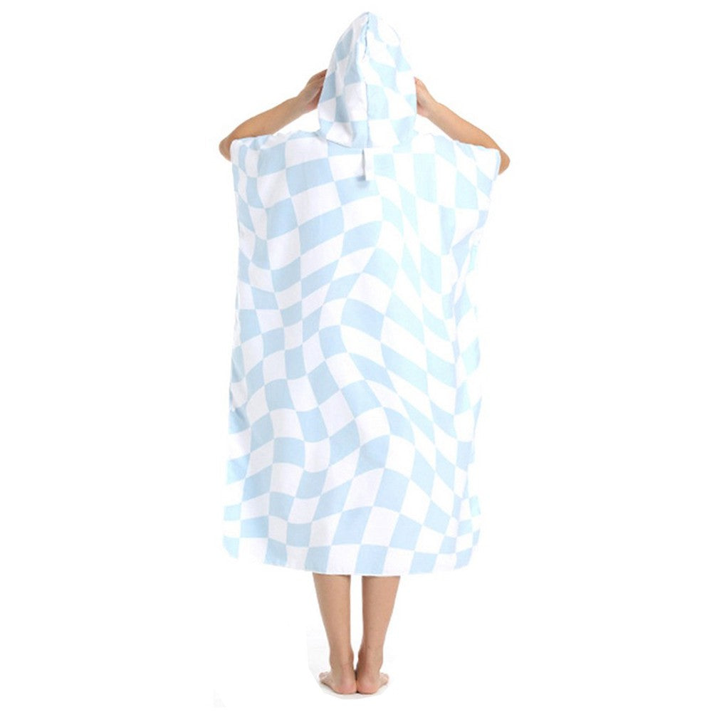 Quick Dry Bath Towel Hooded Beach Towel Changing Robe Poncho Bathrobe Style 3