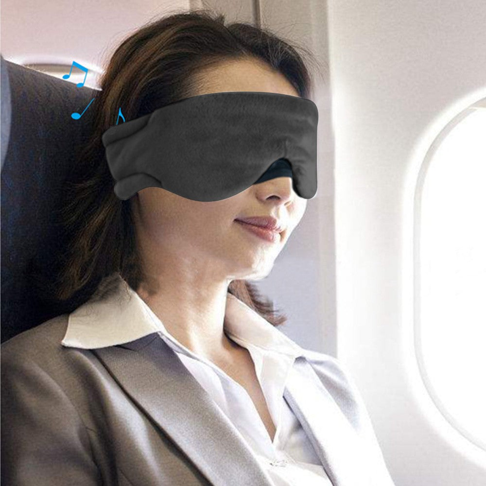 Bluetooth 5.0 Sleeping Headphones Headband Noise Reduction Sleep Eye Mask Black