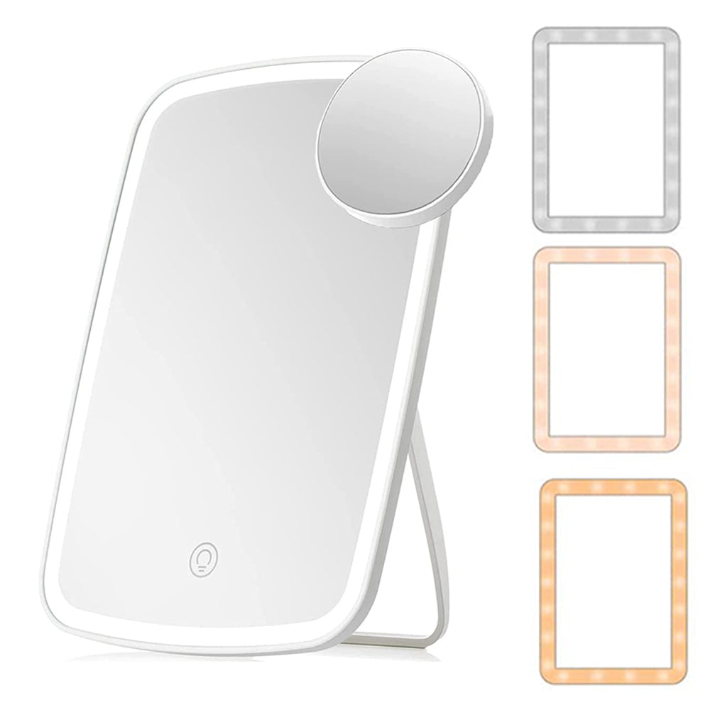 Portable Vanity Mirror Rechargeable Lights 10x Magnifying Makeup Mirror
