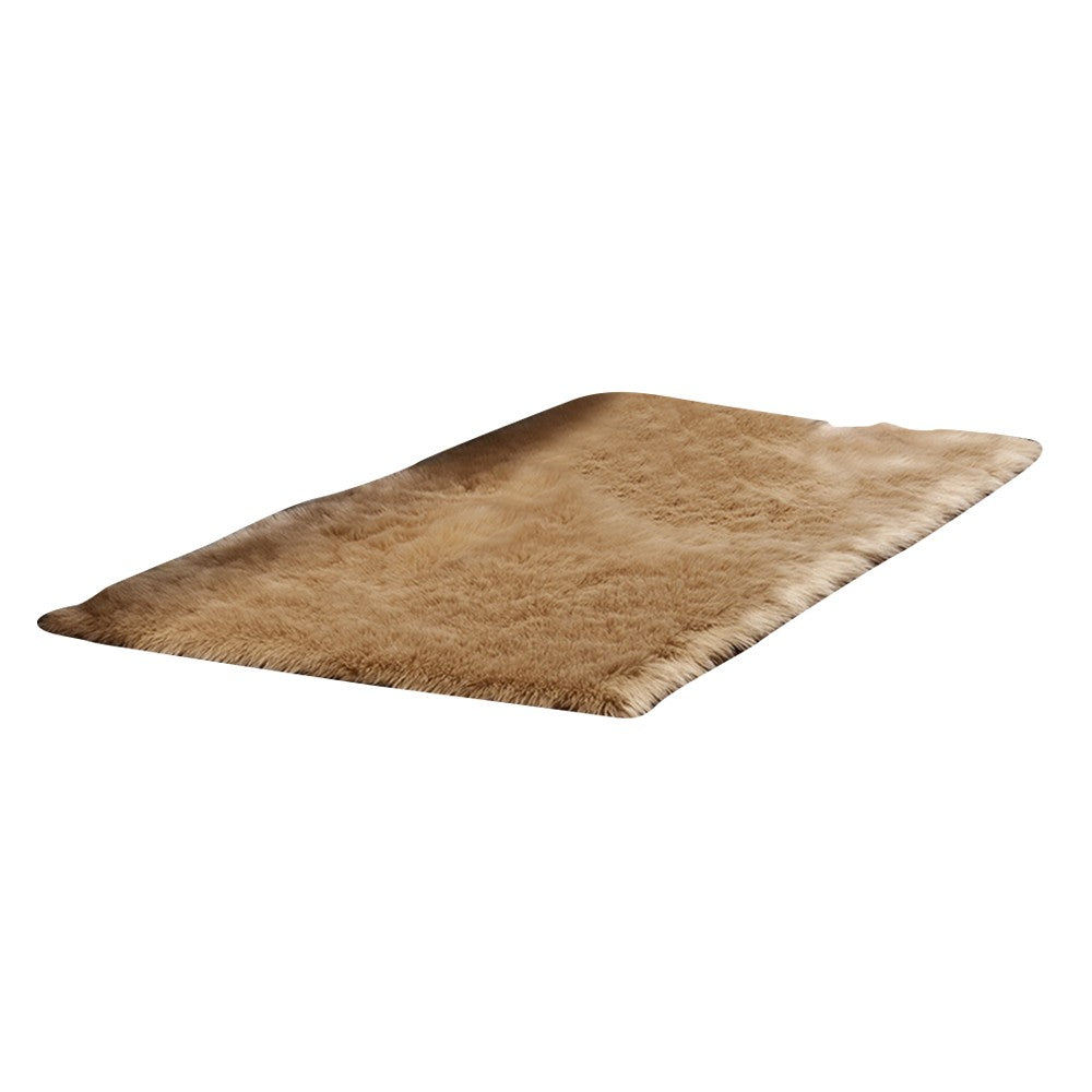 60x180cm Plush Floor Mat Area Non Slip Rug Fluffy Carpets for Bedroom Camel