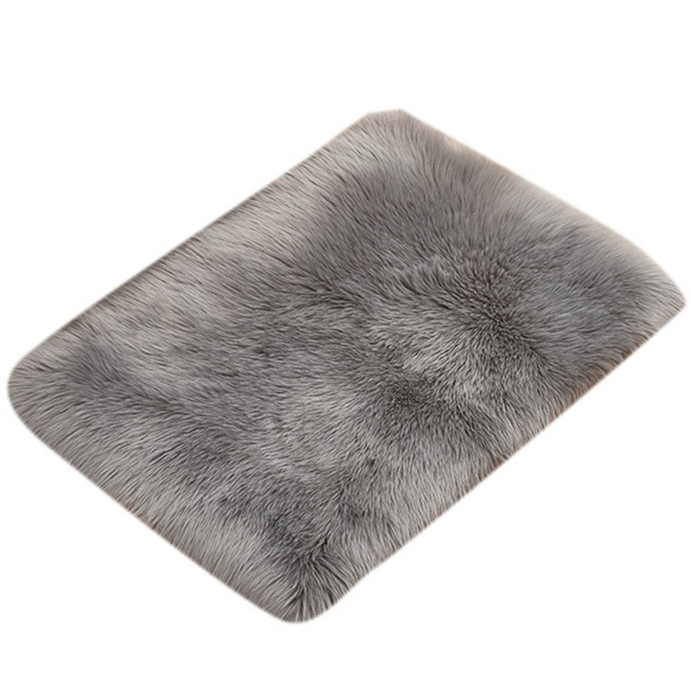 60x90cm Plush Floor Mat Area Non Slip Rug Fluffy Carpets for Bedroom Grey