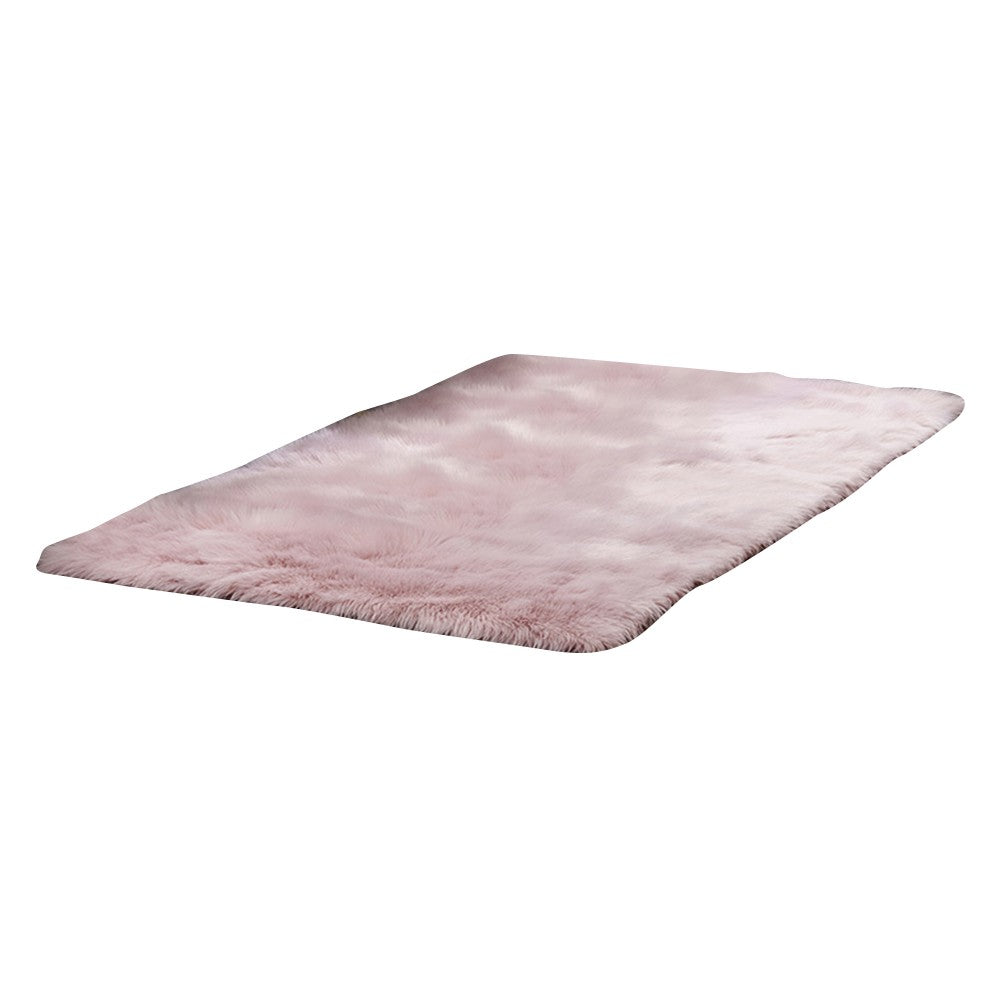 60x120cm Plush Floor Mat Area Non Slip Rug Fluffy Carpets for Bedroom Pink